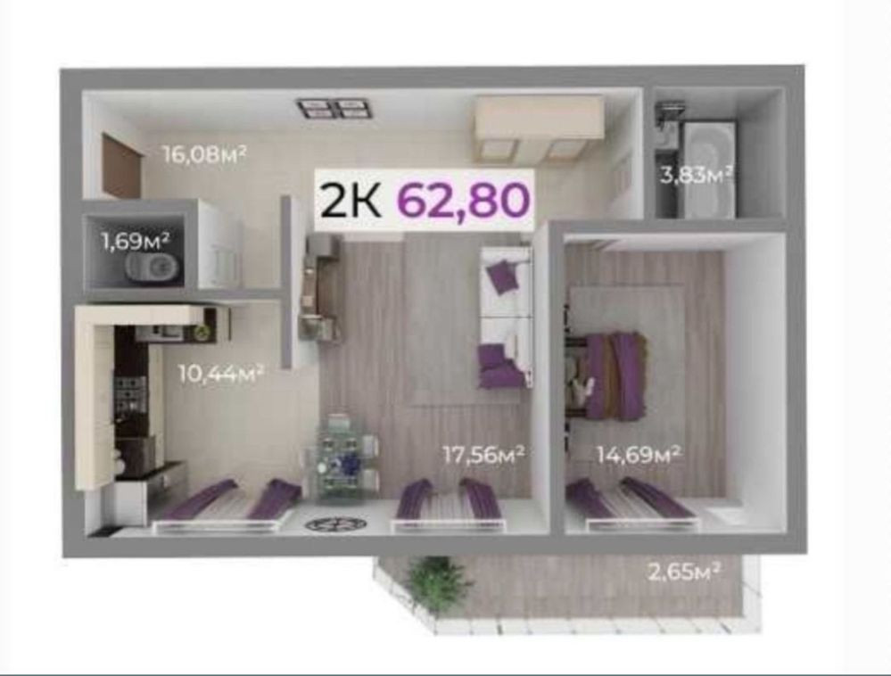 Продається 2-х кімнатна квартира в ЖК Долішній Крихівці - зображення 7