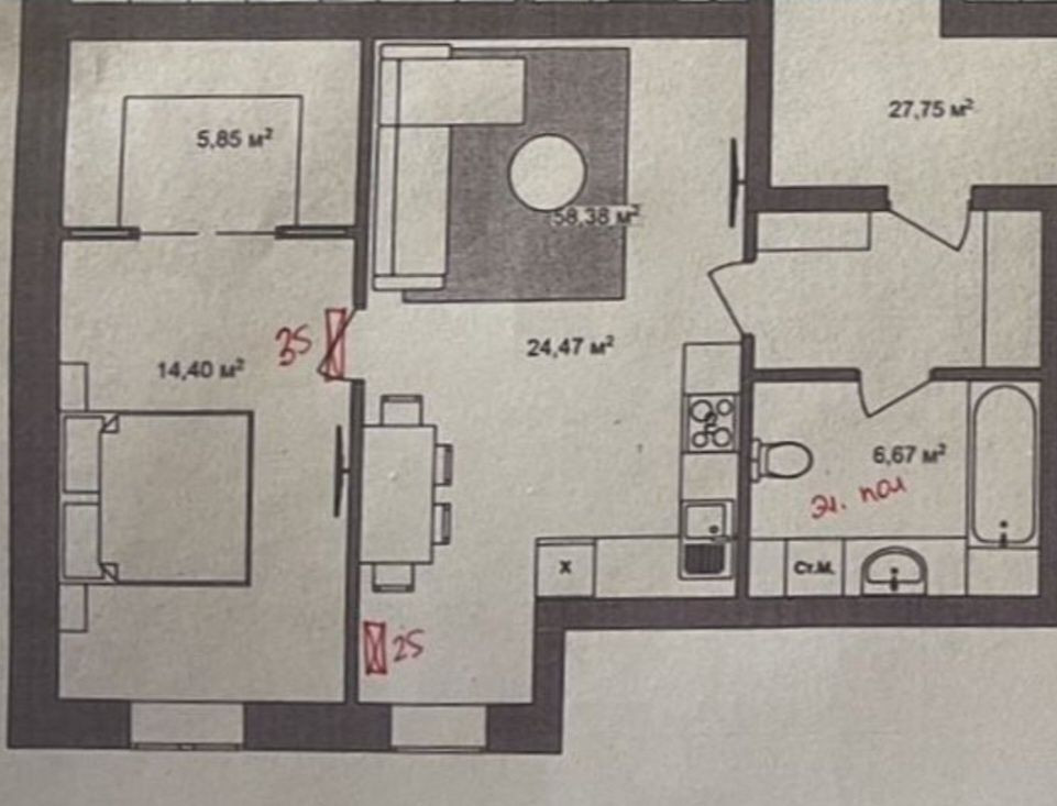 Квартира в Дахнівці де над головою ніхто не бігає, перший поверх Черкассы - изображение 7