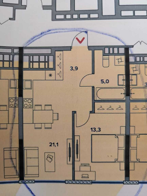 ЖК Салют новобудова. 2-й буд. Однокімнатна 43,3 м2. Центр, М Либідська Киев - изображение 3