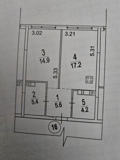 1-кімнатна квартира в ЖК «Грейт», без ремонту Київ - зображення 8
