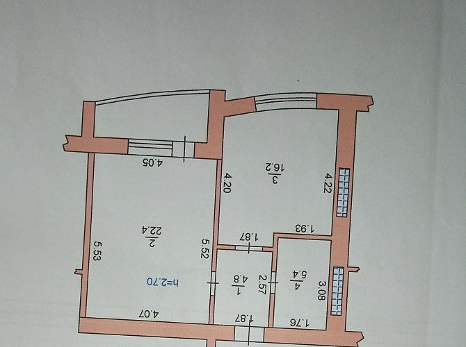 1-ком. квартира 56 кв.м, 4 этаж, Парусная 1о, Монолит, 39000 Chornomorsk - photo 1