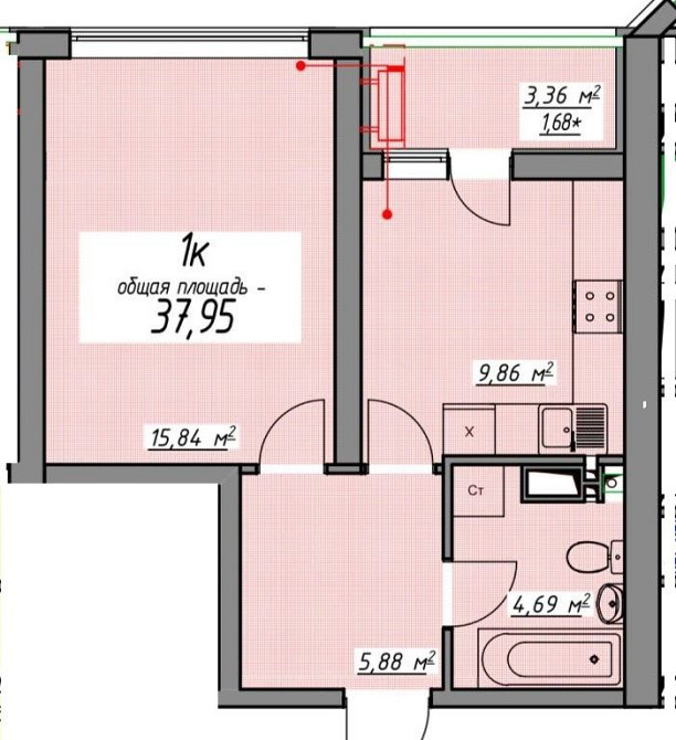 Элегия Парк, однокомнатная 38 м, ремонт, кондиционер Одеса - зображення 8