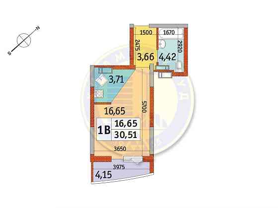 Квартира, 31м2, ЖК "Райдужний" Київ