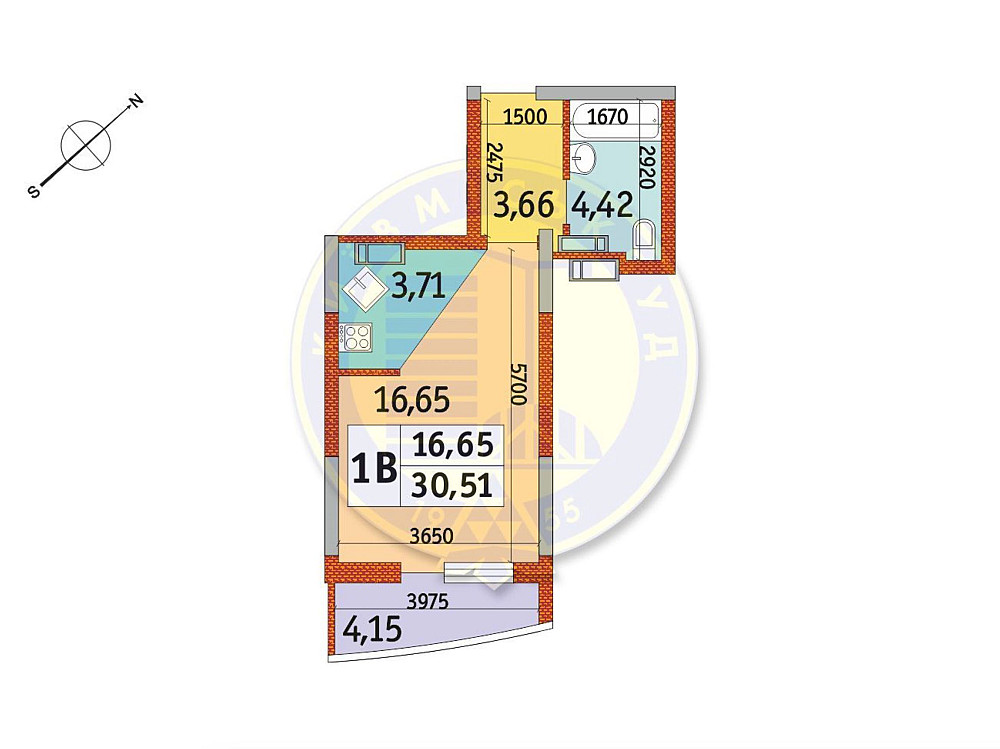 Квартира, 31м2, ЖК "Райдужний" Київ - зображення 1