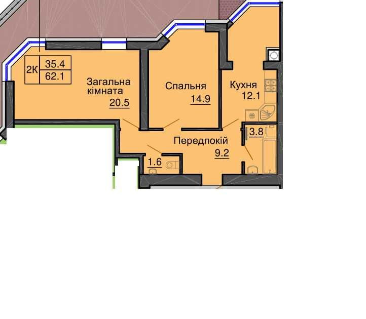 Готова 2х к. квартира в ЖК Софія Нова від Мартинова! Можна під Є Оселю Чабани - зображення 1