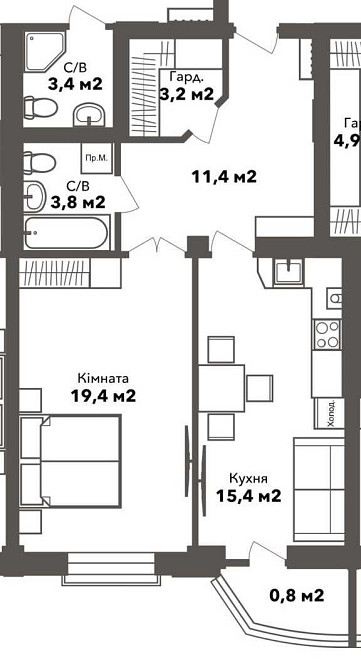 Однокімнатна квартира, Ексклюзивний ЖК, Парк Перемога!!! Полтава - зображення 2