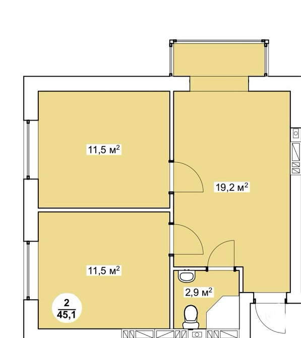 Квартира 2-х кімнатна Софіївська Борщагівка 750$ м2 2,5 км до Києва Софіївська Борщагівка - зображення 8