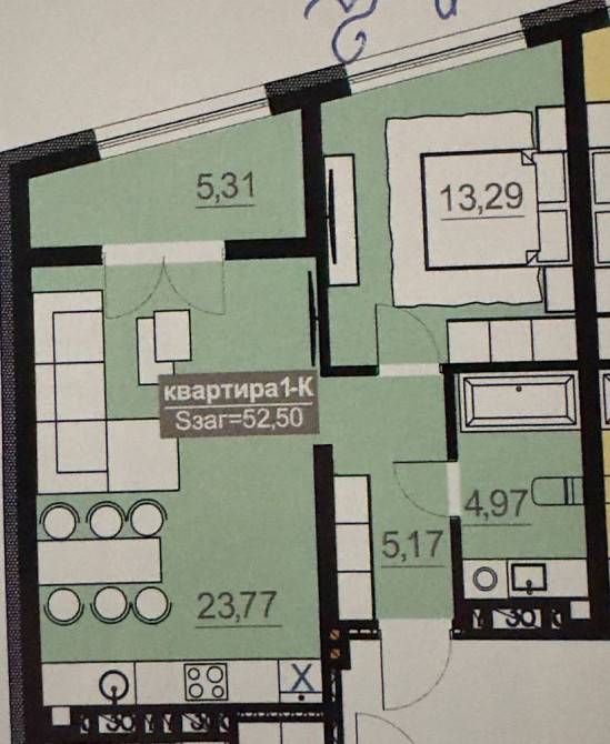 Продаж 1км квартири з кухнею-студією р-н Вокзалу Івано-Франківськ - зображення 2