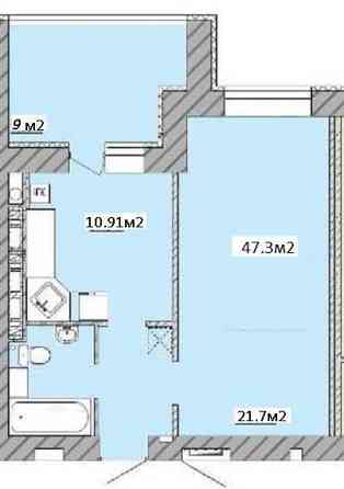 Квартира 47.3м2 лоджія 9м2.  ЖК Сади Вишневі. Ремонт. Приваблива ціна! Vyshneve