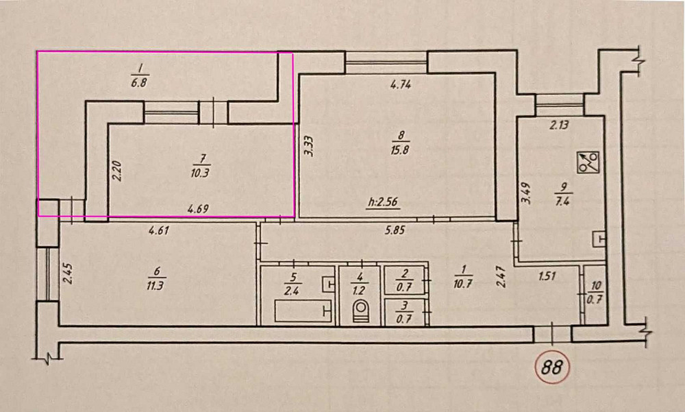 Кімната у трьох кімнатній квартирі Сумы - изображение 8