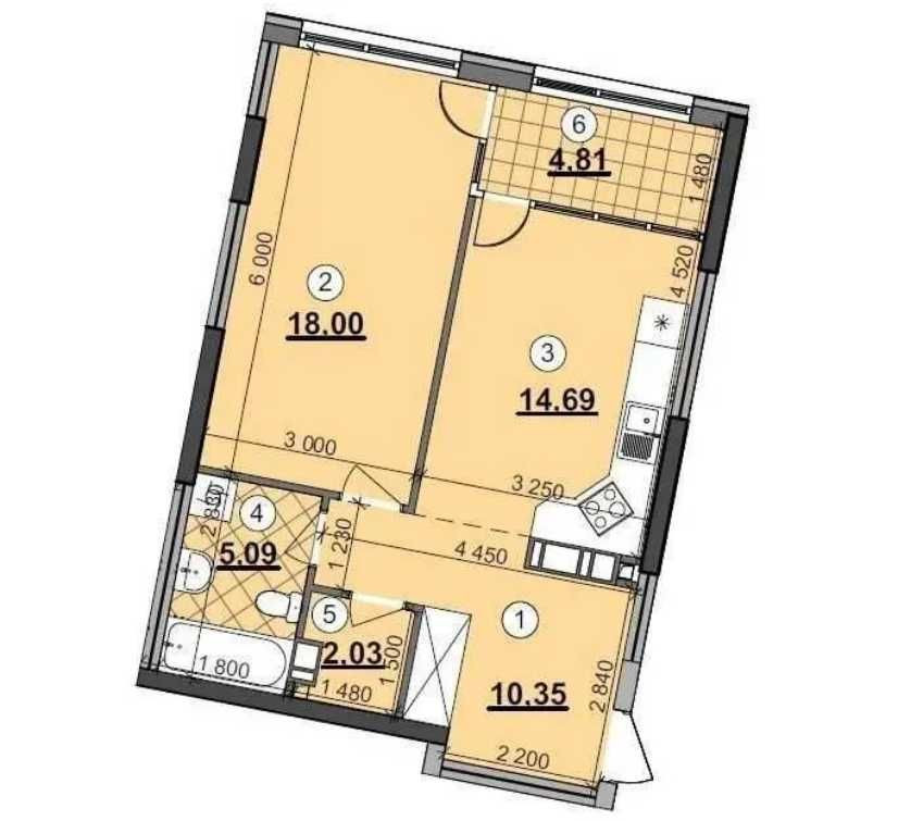 Продаж великої 1кімнатної квартири 55 кв ЖК Great 5 будинок 1К1, 75т$ Київ - зображення 8