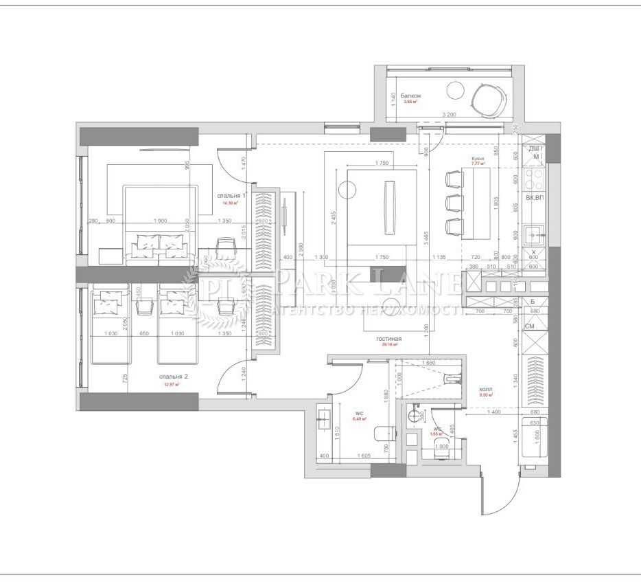2-к 86 м ремонт ЖК Вікторі 5 Victory V Берестейський 5в Цирк Галицька Київ - зображення 3