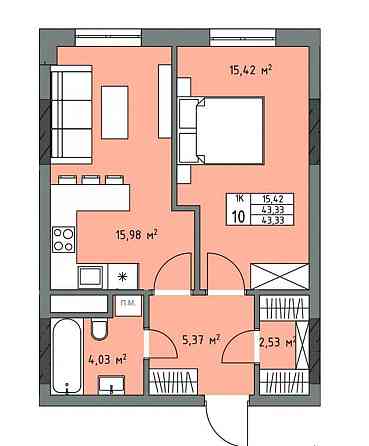 Гарні апартаменти 43м2,Трускавецька 48,л-ція Пулюя-Наукова,етап фасаду Львов