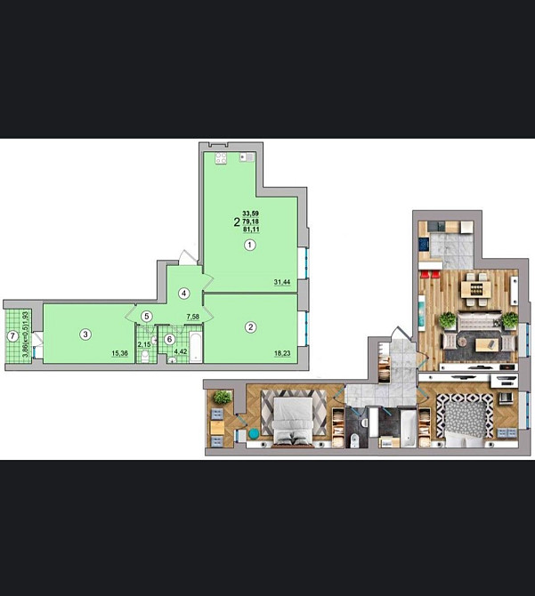 Новобудова. Продаж квартири 81,6 м2 Чернигов - изображение 2