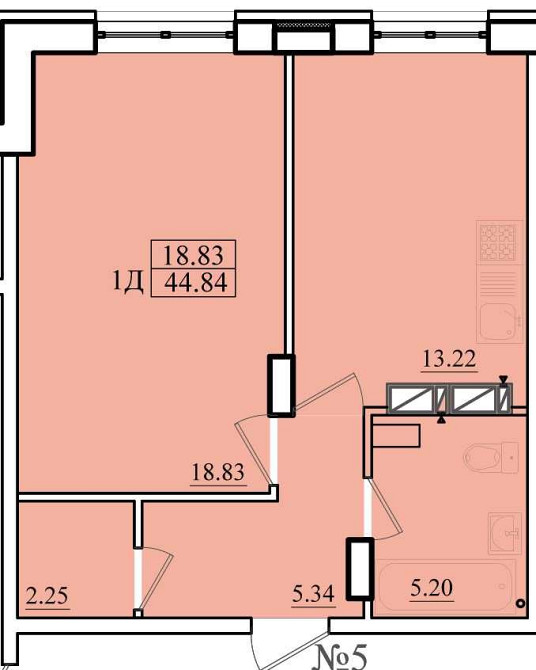 Продам 1 ком.кв.- 44м в ЖК Морском г. Черноморск (дом сдан) Чорноморськ - зображення 2