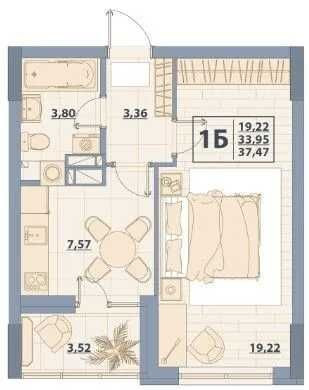 Вигідна пропозиця однокімнатної  16 000$ Гостомель - зображення 3
