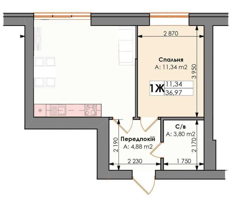 1 комнатная квартира! Плати 50% и на ремонт! Застройщик Ірпінь - зображення 5