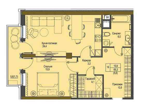1-комнатная/ЖК Первый Французский/Низкий этаж/Музкомедия/Центр города Одесса