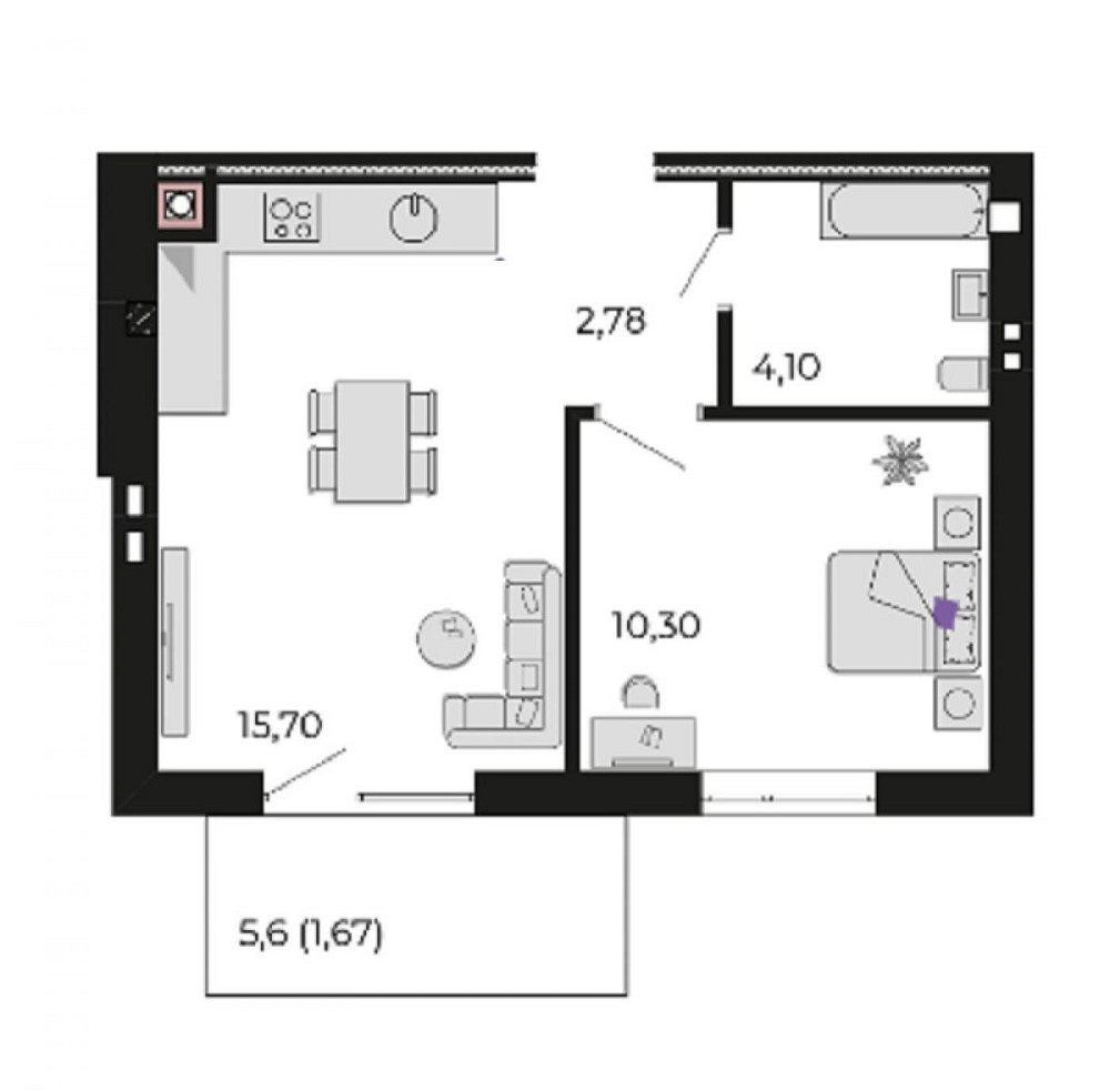 Однокімнатна квартира в містечку клубного типу Ивано-Франковск - изображение 3