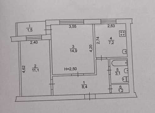 Продажа власної двух кімнатної квартири на 17 кварталі, 3\9 Kryvyi Rih - photo 1
