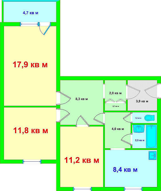 Оренда 3К 69:(18/12/11)/8м2 2/9 пов метро Мінська/Оболонський проспект Київ - зображення 1