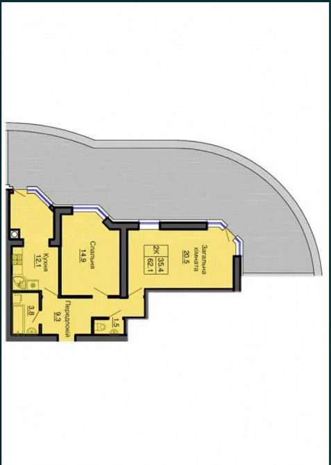 2 к квартира в зданому будинку ЖК Софія Резиденція Софіївська Борщагівка - зображення 1