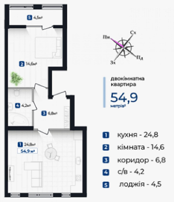 Гарна двокімнатна квартира в будинку на здачі|Центр Ивано-Франковск - изображение 6