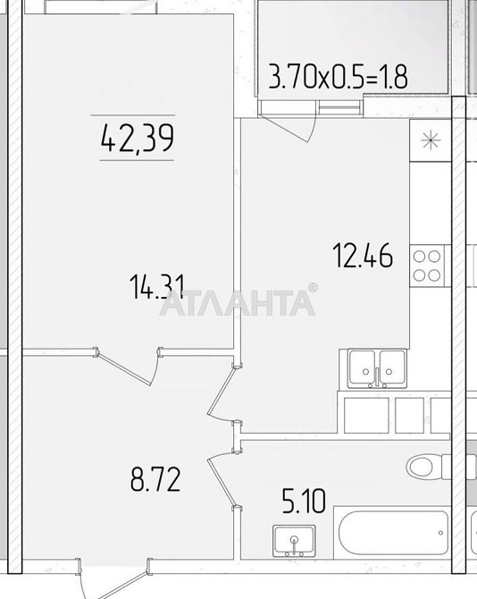1 комн.квартира, новострой, 60 Жемчужина, вид на ипподром Одеса - зображення 1