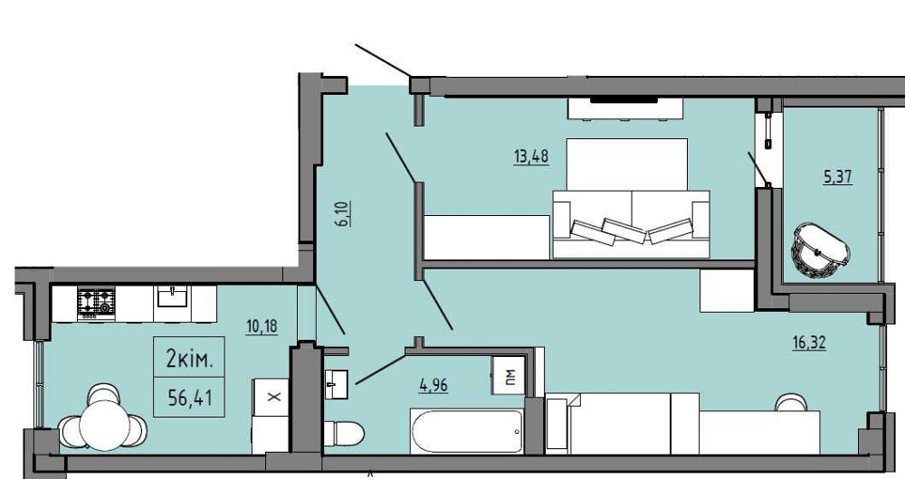 Продаж компактної (56 кв.м.) двокімнатної квартири в новобудові! Луцьк - зображення 3