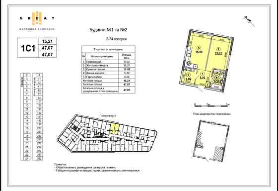 Топ ціна! 1-к квартира 48м2 1С1 Панорамні вікна ЖК Great/Грейт Осокорк Киев
