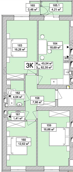 3к в центрі Вишневого. Перший внесок 25тис.дол Вишневе - зображення 2
