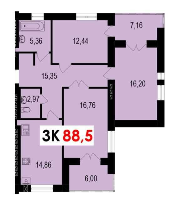 Продаж 3кім.квартири в ЖК Краківський! 3 поверх! Суперціна! Ивано-Франковск - изображение 2