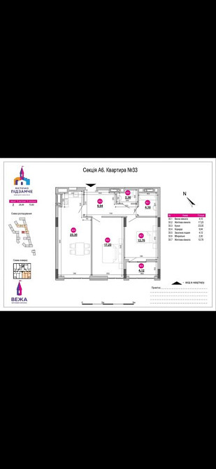 2 кім квартира Вежа Підзамче Львів - зображення 1