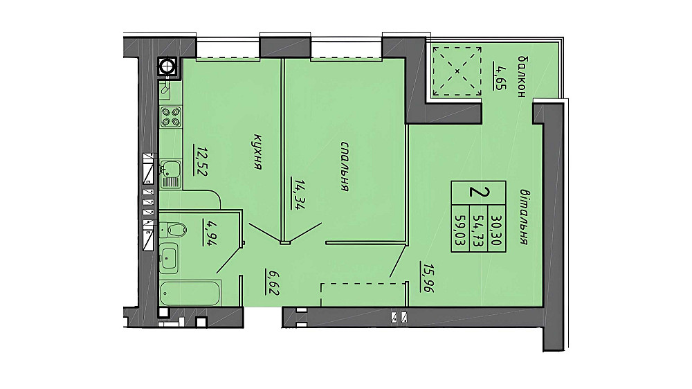 Продаж 2 -кімнатної квартири в новобудові від забудовника, район Бам. Тернополь - изображение 2