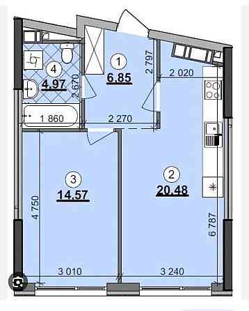 Видова 1к квартира з ремонтом 48 м² ЖК Great Грейт Осокорки Київ