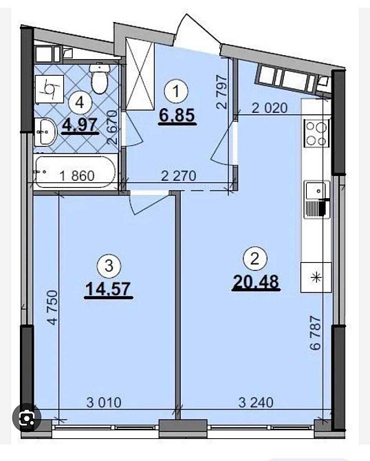 Видова 1к квартира з ремонтом 48 м² ЖК Great Грейт Осокорки Київ - зображення 2