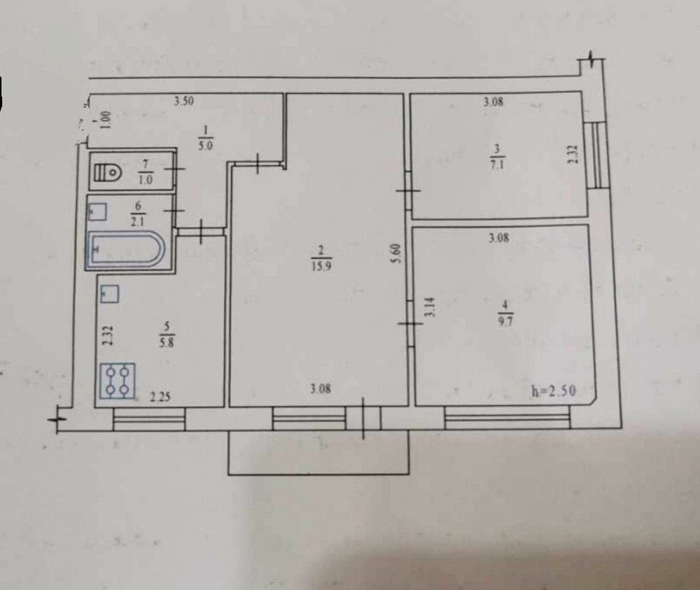 Затишна трикімнатна квартира в р-ні Алмазного Полтава - зображення 1