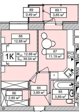 Без комісії! 1-кімн. квартира в центрі Вишневого, 39 м² Вишневе - зображення 2