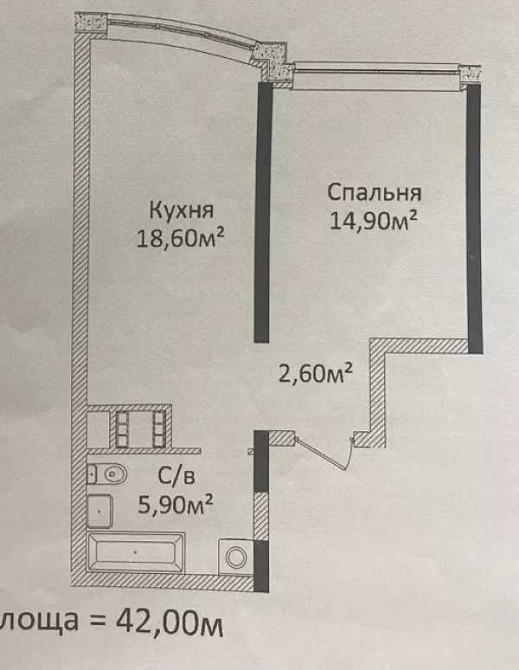 ЖК Четыре Сезона, 1 комн просп. Гагарина/Сегедская. Дом сдан! Одесса - изображение 5