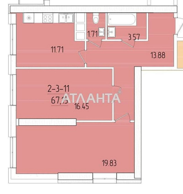 1 комнатная квартира в ЖК Кадорр Сити на Краснова. Одеса - зображення 2