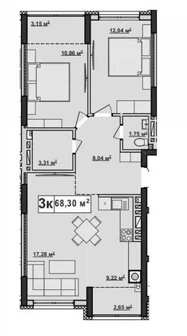3кімн збудована новобудова, можливе розтермінування Ивано-Франковск - изображение 4