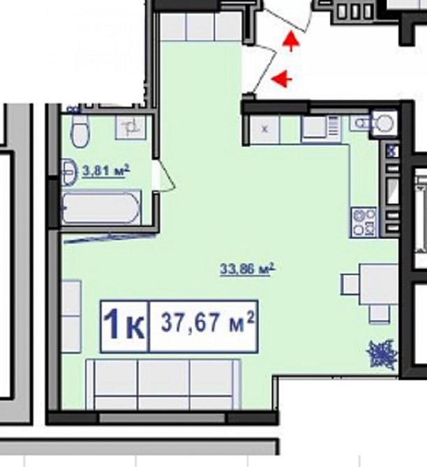 Продається однокімнатна студія біля парку Ивано-Франковск - изображение 2