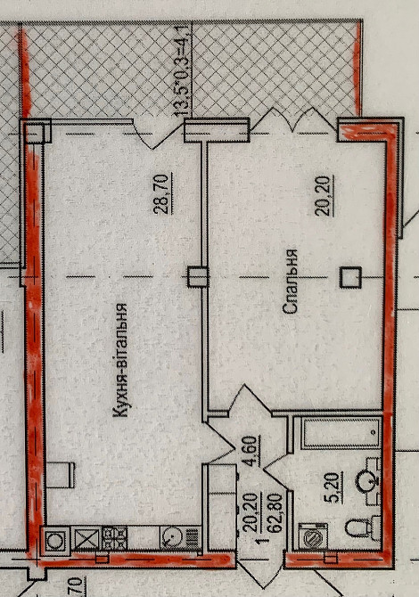 Однокімнатна квартира в новобудові Годылов - изображение 3