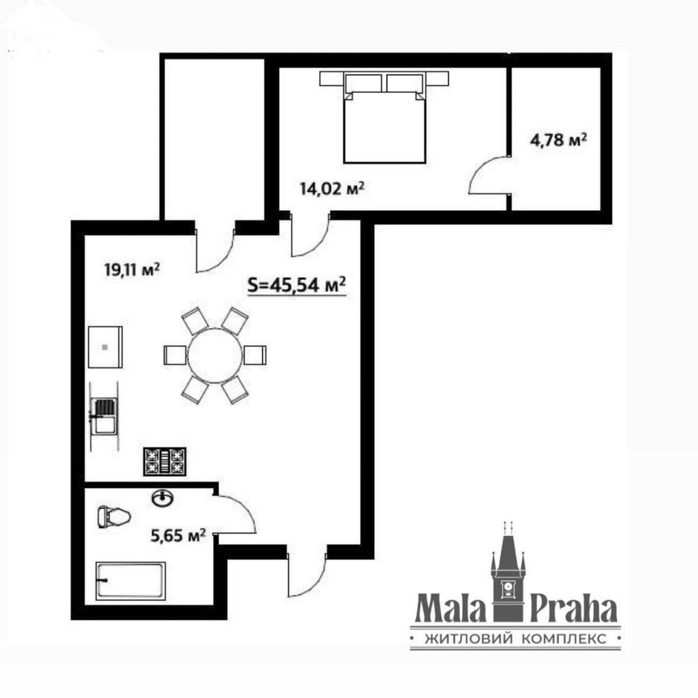 Продаж 1-кімнатної квартири в ЖК Мала Прага Ужгород - изображение 6