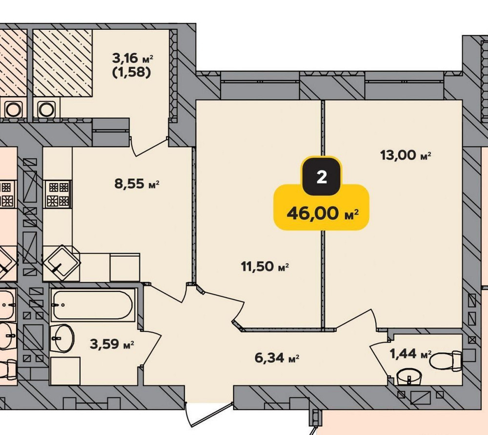 Найдешевша двохкімнатна в зданій новобудові з мінімальним переоформлен Хмельницкий - изображение 5