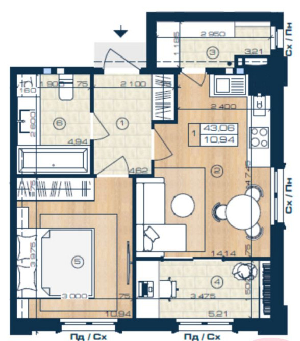 1 кімнатна квартира з ремонтом меблями та технікою! Чайки (Киевская обл.) - изображение 7