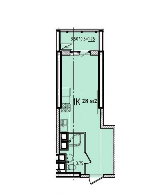 Квартира-студія в Аркадії  Розтермінування Перший внесок від 8500 у.о Одесса - изображение 2