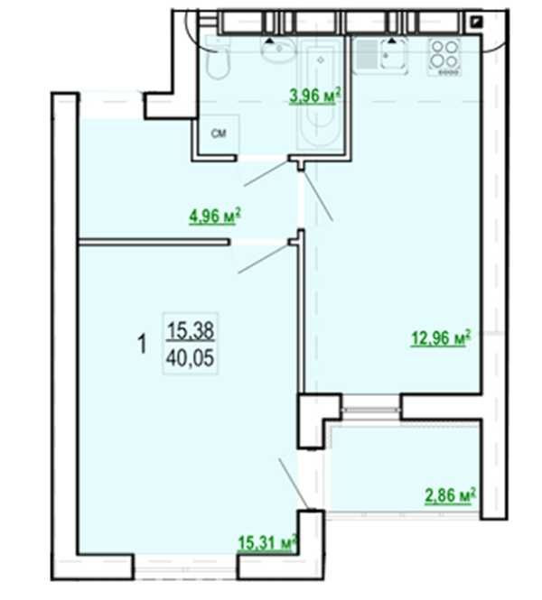 15000$! ЖК Гидропарк Продам 1 ком квартиру пл 40м2! Дом Заселяется! A Харків - зображення 5