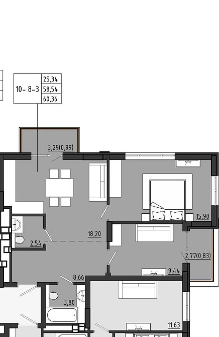 2к квартира 62 м2 в Кирпичном доме у моря Фонтанка - изображение 2