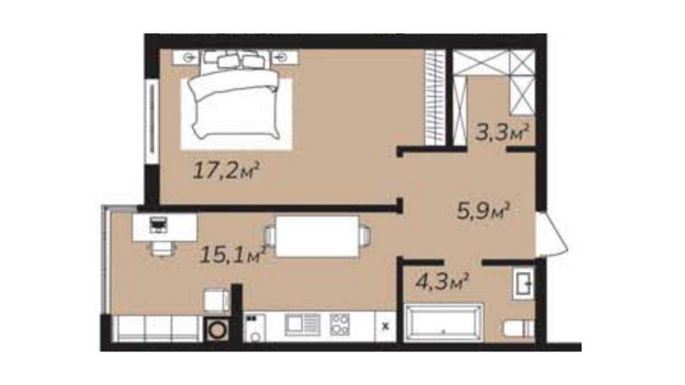 Простора 45,8 м2 квартира в ЖК Петрівські Липки, Петровские Липки Святопетрівське (Києво-Свят.р-н) - зображення 5